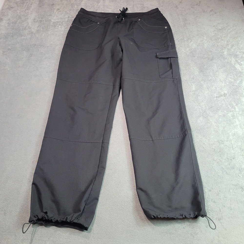 St. John's Bay Cargo Pants Women Medium Black Active Ripstop Hiking Utility SEO